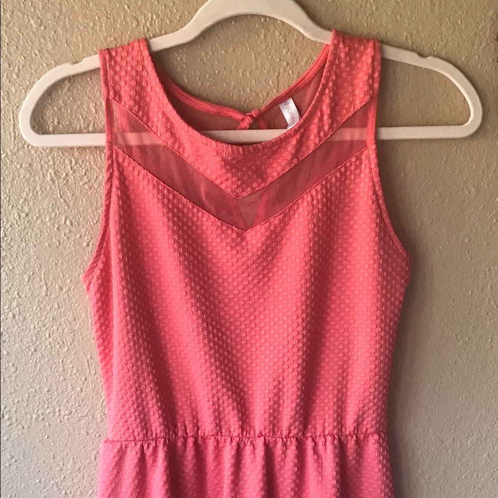 Coral midi dress